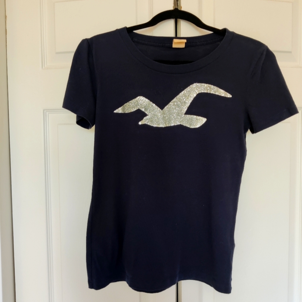 Hollister Navy Tee Size L